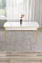 Hanah Home Mesa de Comedor Nira Blanco y Dorado